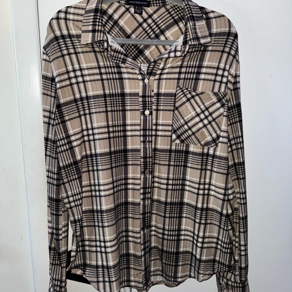 Plaid Button-Up Shirt